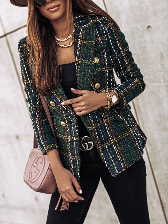 Lightweight Checked Blazer Jacket