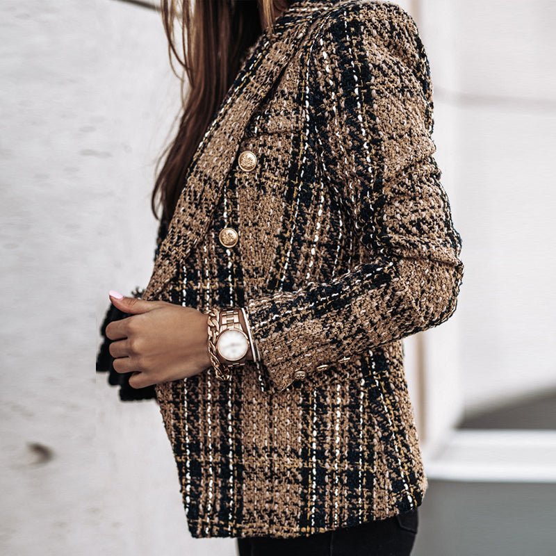 Lightweight Checked Blazer Jacket