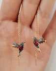 Colibri Enamel & Zirconia Earrings