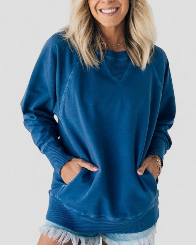 Textured Pullover Sweater with Pockets