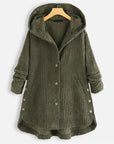 Ribbed Hooded Winter Coat for Women