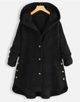 Ribbed Hooded Winter Coat for Women