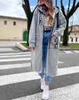 Elegant Long Hooded Sweatershirt