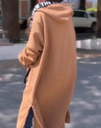 Elegant Long Hooded Sweatershirt