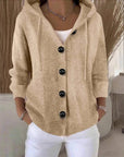 Hooded Single-Breasted Cardigan