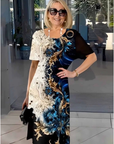 Casual Loose Dress with 3D Flowers
