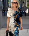 Casual Loose Dress with 3D Flowers