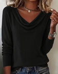 Fashionable Long-Sleeved Pile Collar Sweater