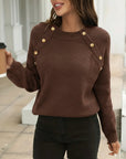 Button-Down Crew Neck Sweater