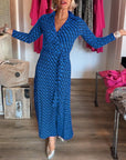Chic Maxi Dress with Deep V Neckline