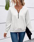 Casual long sleeve zipper sweatshirt