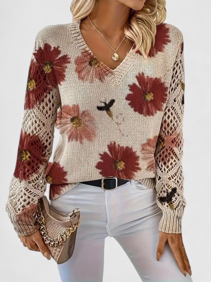 Elegant Floral Lightweight Sweater