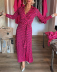 Chic Maxi Dress with Deep V Neckline