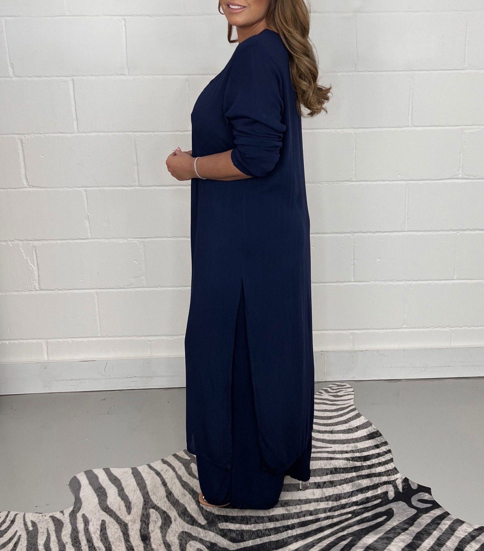 Elegant V-Neck Split Luxe Dress