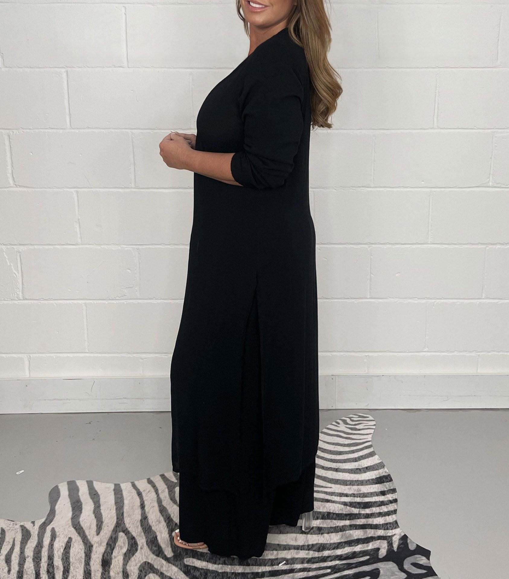 Elegant V-Neck Split Luxe Dress