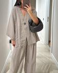 Comfortable V-Neck Casual Two-Piece Set