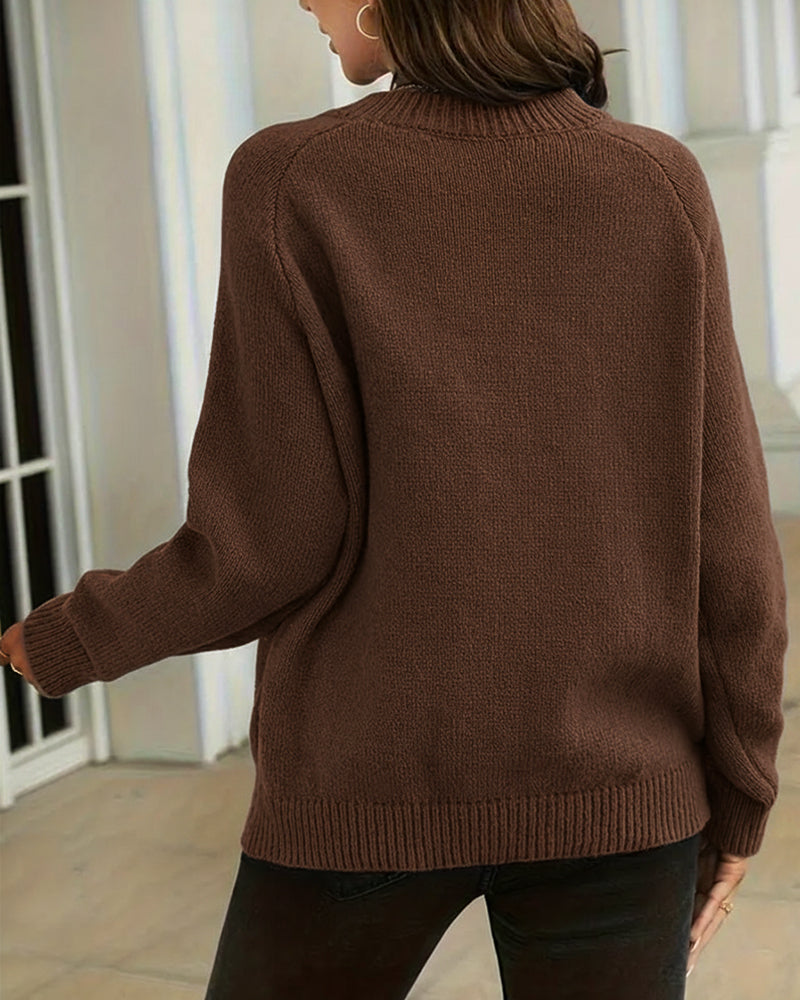 Button-Down Crew Neck Sweater