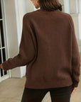 Button-Down Crew Neck Sweater