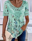 Classic Blue Lace Top with Gentle Texture
