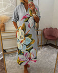 Floral print loose casual dress