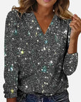 Elegant Diamond Blouse With V-Neck