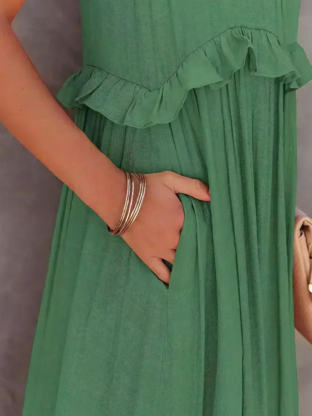 Soft Ruffle Casual Dress – Lightweight, Flowy Summer Style Perfect for Travel &amp; Everyday Elegance