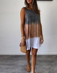 Sleeveless color block casual dress