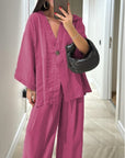 Comfortable V-Neck Casual Two-Piece Set