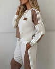 Fashionable Contrasting Sports Suit