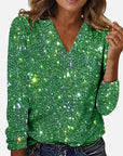 Elegant Diamond Blouse With V-Neck