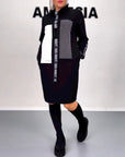 Casual Straight Dress with Drawstring