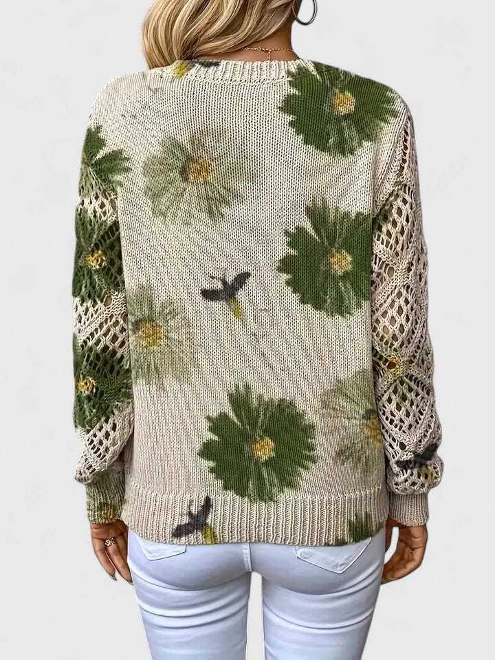 Elegant Floral Lightweight Sweater
