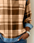Plaid Patchwork Fashion Sweatshirt