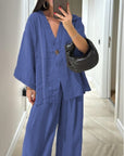 Comfortable V-Neck Casual Two-Piece Set