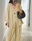 Comfortable V-Neck Casual Two-Piece Set