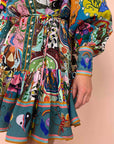 Graphic Scribble Style Mini Dress