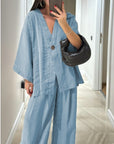Comfortable V-Neck Casual Two-Piece Set