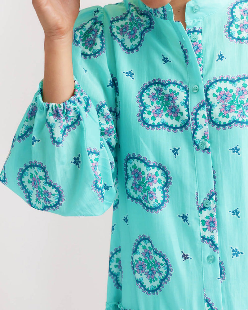Printed Loose Pleated Dress