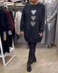 Casual Heart Pattern Shift Dress