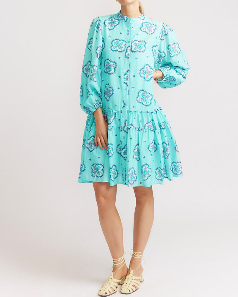 Printed Loose Pleated Dress