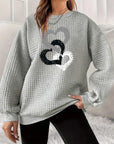 Heart Print Long-Sleeved Sweatshirt