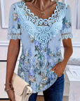 Classic Blue Lace Top with Gentle Texture