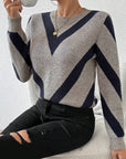 Geometric-Print Crew Neck Sweater