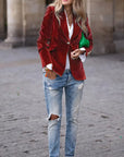 Elegant Velvet Blazer Jacket for Women