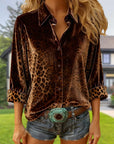 Lapel Fashion Leopard Print Shirt