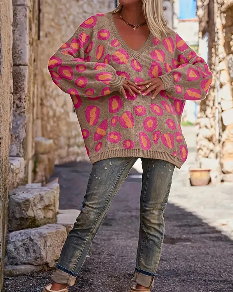 Casual V-Neck Warm Loose Sweater