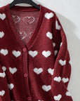 Women's Heart Knitted Cardigan