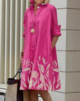 Women Long Sleeve Shirt Dress