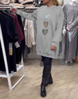 Casual Heart Pattern Shift Dress