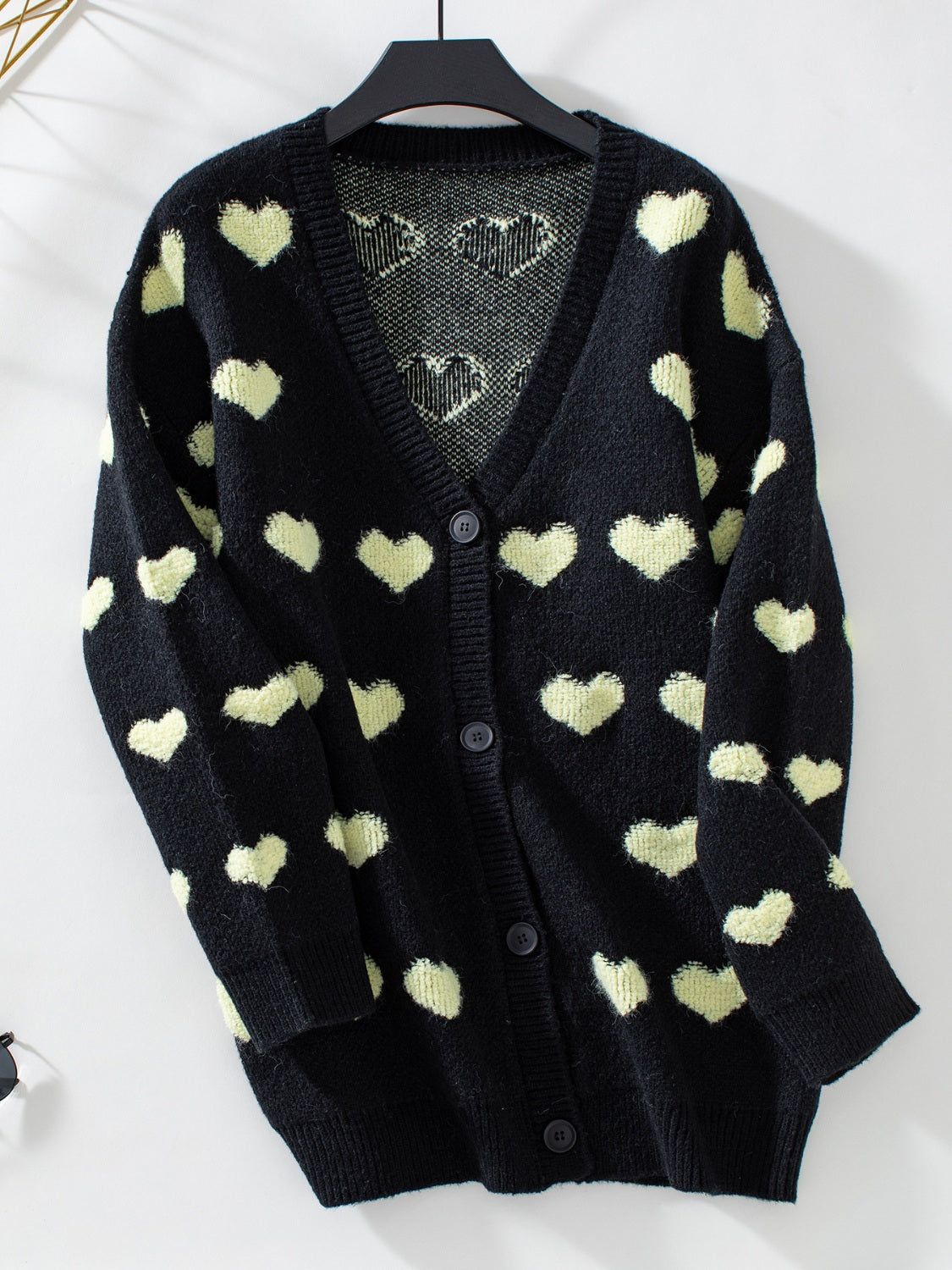 Women&#39;s Heart Knitted Cardigan